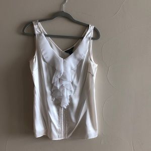 WHBM off white tee. With ruffle